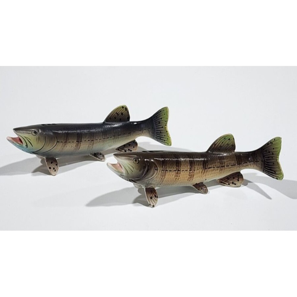 Vintage Ucagco Muskellunge Salt Pepper Shakers Ceramic Japan